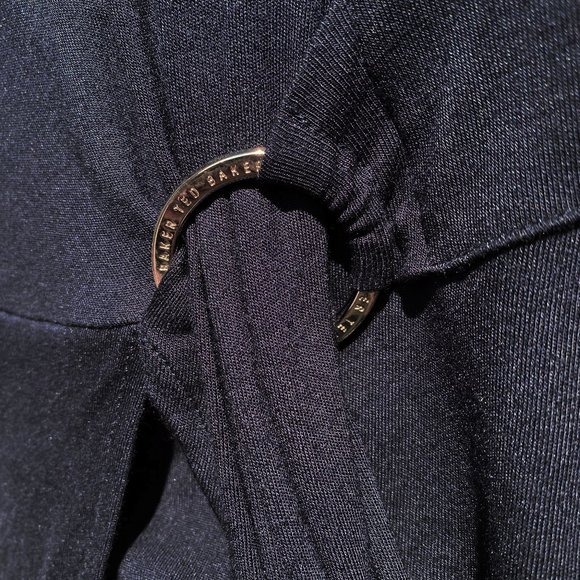 Ted Baker Drape Jersey Tee Navy Size 3 (USA 8) - Picture 4 of 6